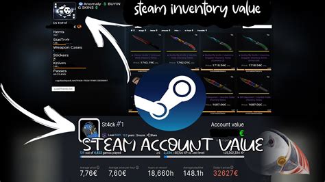 how to see steam inventory value.